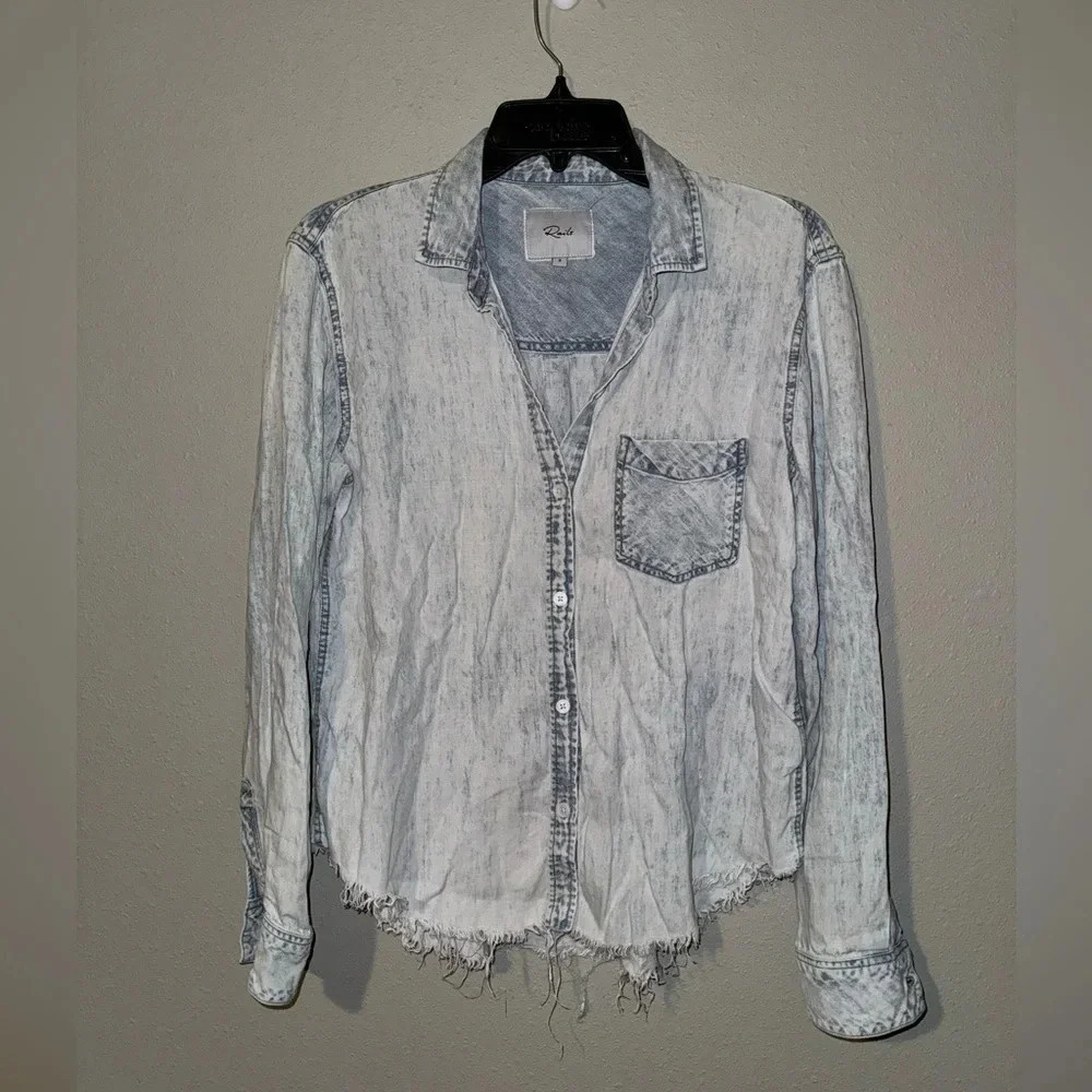 Rails Ingrid Raw Hem Shirt Small - Picture 2 of 5